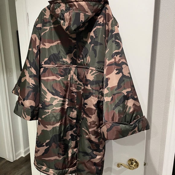 REHAB Oversized Camouflage Kimono Parka Hoodie Jacket 90's size M/L unisex - Picture 8 of 10